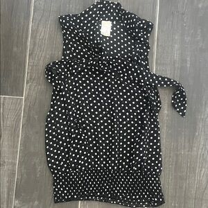 Chic Black and White Polka Dot Blouse